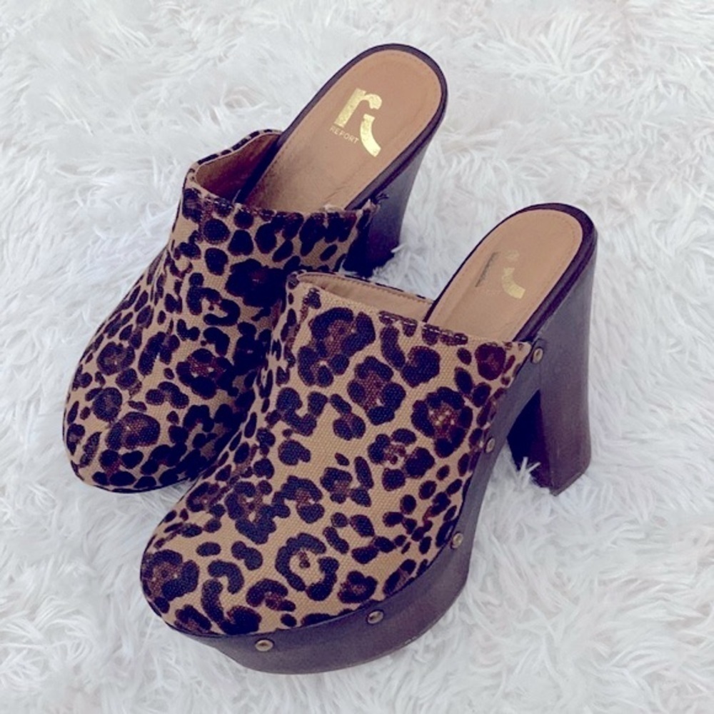 Nwot Report Platform Cheetah Print Clog - image 1